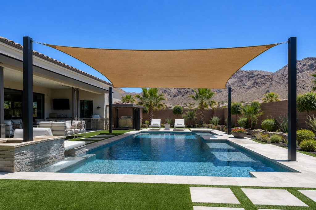 shade sail built over top of this pool 